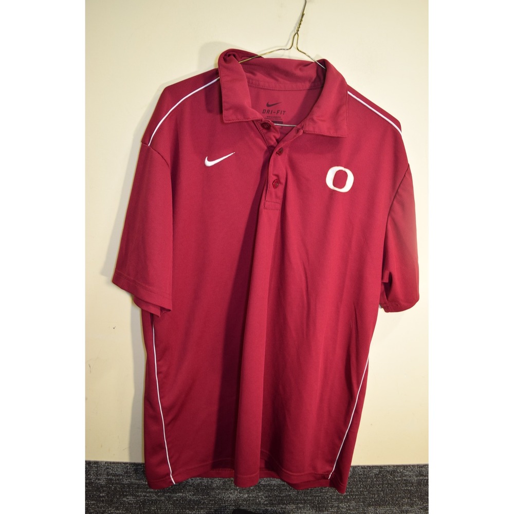 Vintage Nike OAKTON HIGH SCHOOL Vienna VA Polo Shirt Mens M Maroon Red "O"